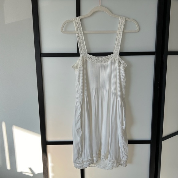 [S] Aritzia LaBoheme Wilfred Boho Sleeveless White Midi Dress With Pockets - Picture 4 of 11
